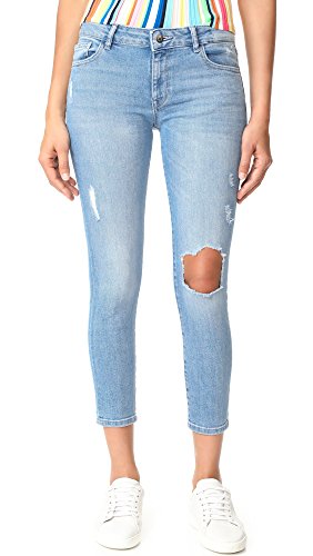 DL1961 Florence Crop Mid Rise Instascuplt Skinny Ripped Jeans